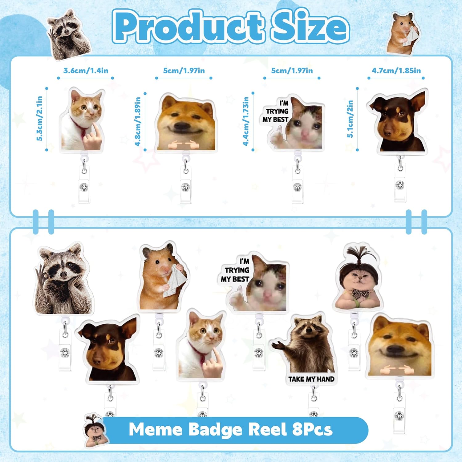 8PCS/16PCS Cute Retractable Ba - Xray Tech Accessories recension och pris