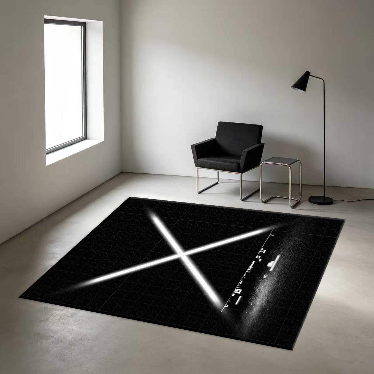 Black Grid Glowing X Abstract  - Tech X recension och pris